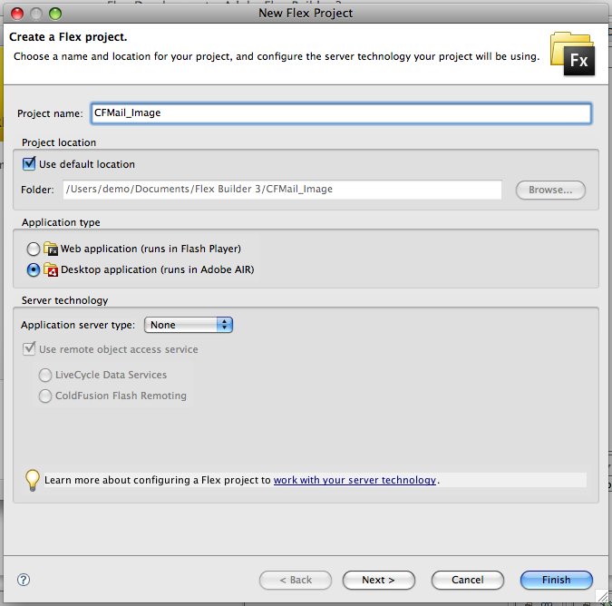 Create New Flex Project Create New Flex Project