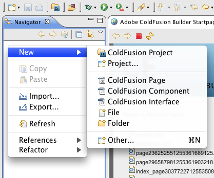 Create New CF Project Create New CF Project