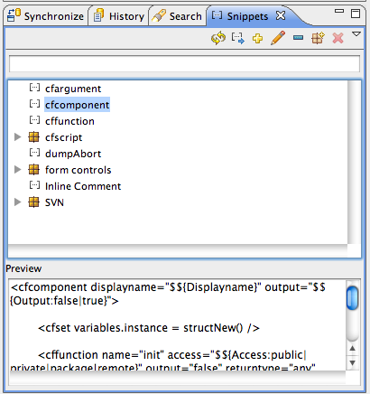 Snippet Panel Snippet Panel