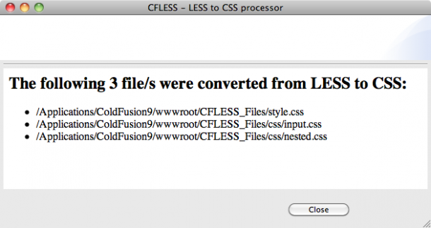 CFLESS-CSS dialog window